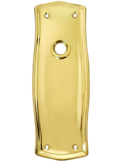 Prairie Forged-Brass Back Plate - No Keyhole in Polished Brass.